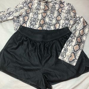 Jennifer Lopez Faux Leather High Waisted Shorts